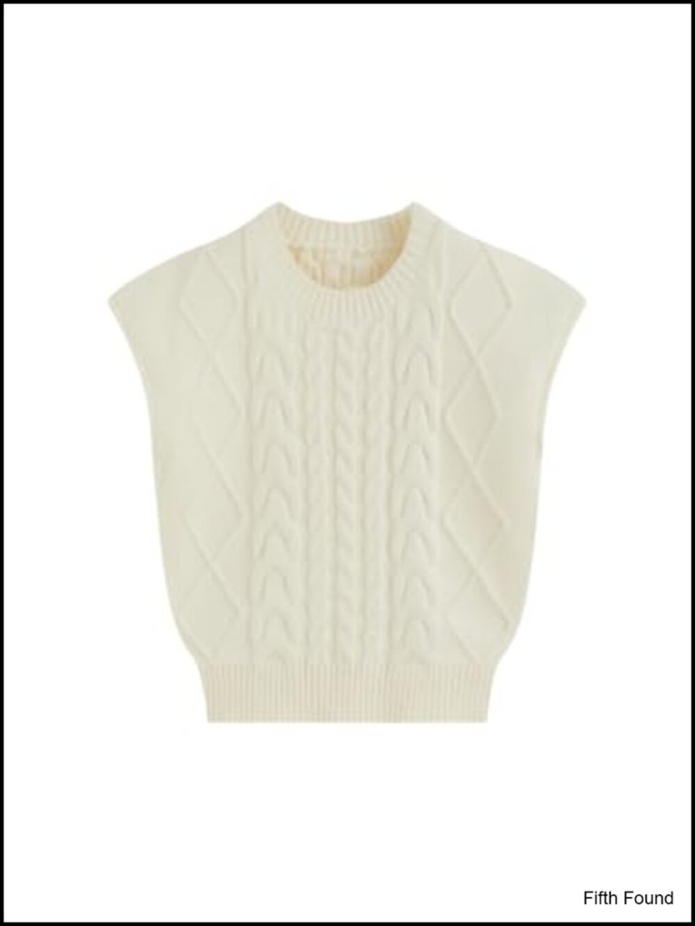 Cable Knit Crop Sweater Vest Relaxed Fit Sleeveless Pullover Tank Top